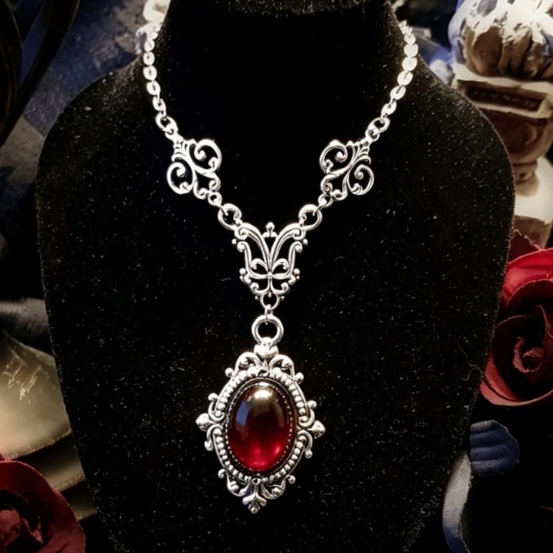 Women'S Victorian Accessories - Vampire Cameo Necklace,Blood Cameo,Gothic Jewelry,Witchcraft Accessories,Pagan,Mystery,Victorian,Butterfly,Choker