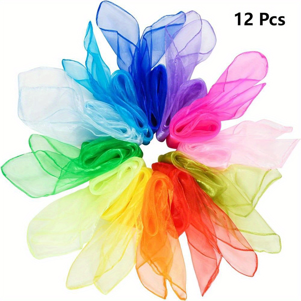 Silk Scarf Square - 10pcs/12pcs New Style Square Juggling Silk