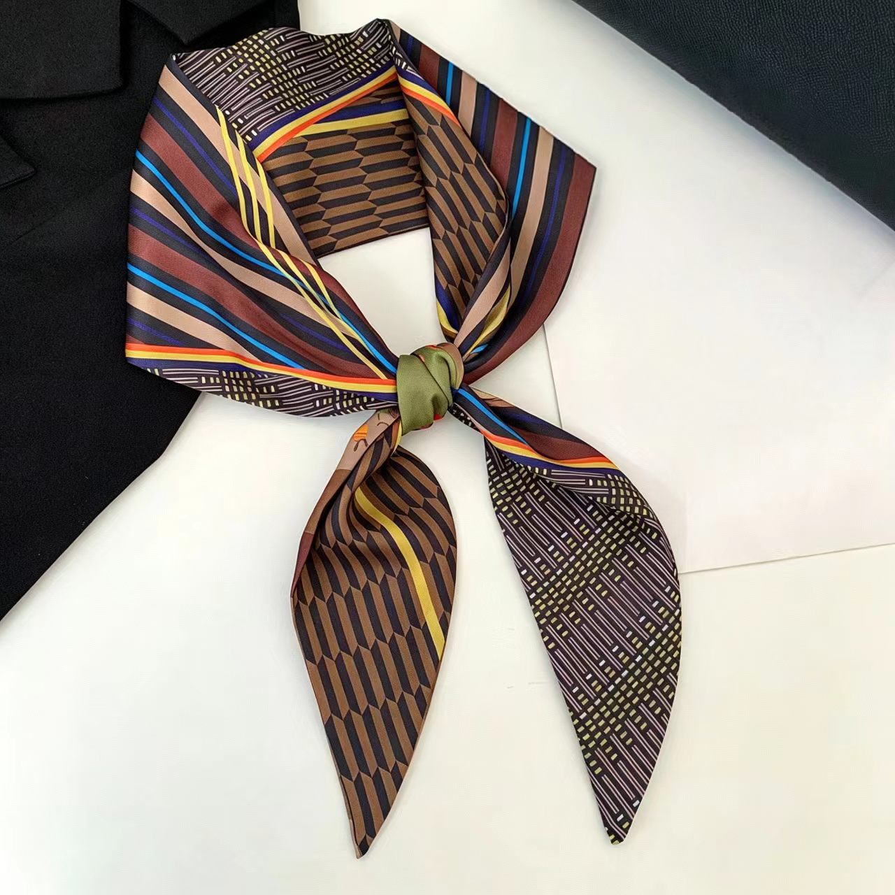 Women'S Jeans Accessories - Luxury Print Long Hair Ribbon Bevel