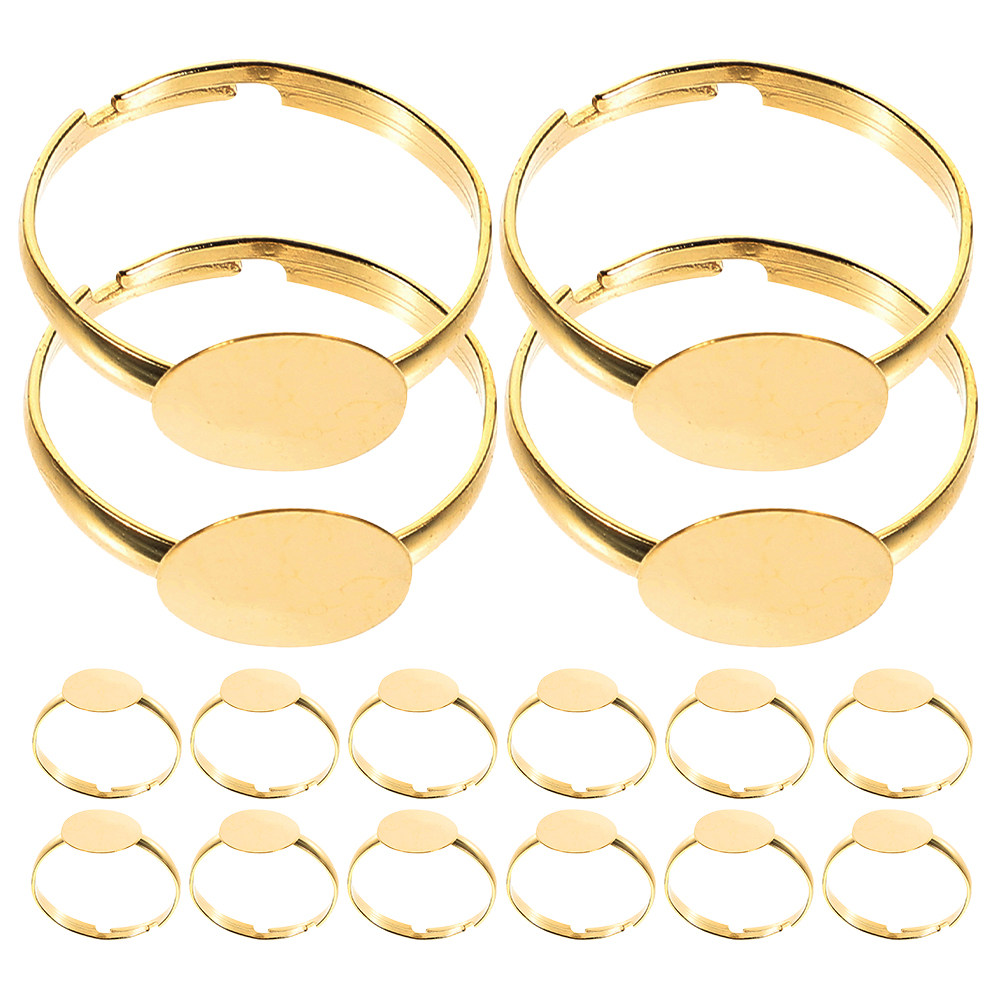 Ring Set Adjustable - 50pcs Blank Ring Settings Flat Round
