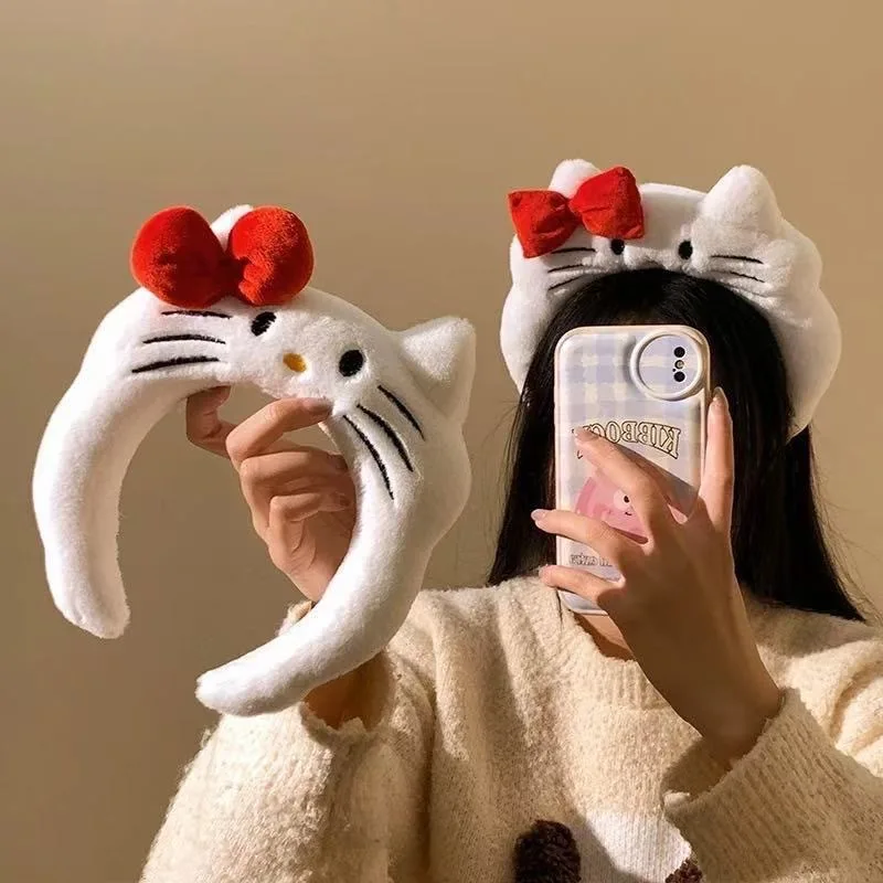 Women Accessories Photos - Anime Hello Kitty Plush Headband Cartoon
