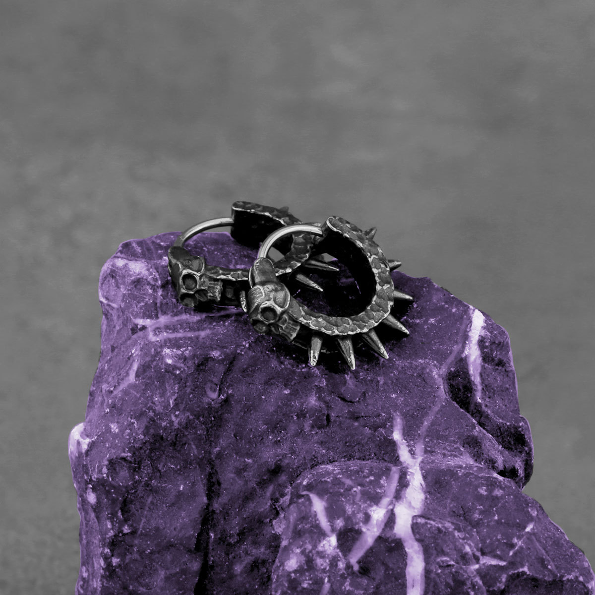 Women Accessories Bd - Vintage Neutral Black Skull Needle Hoop