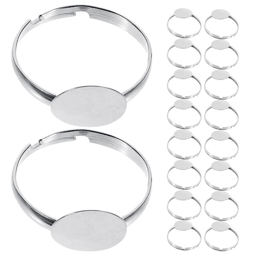 50pcs Blank Ring Settings Flat - Ring Set Adjustable recension och pris