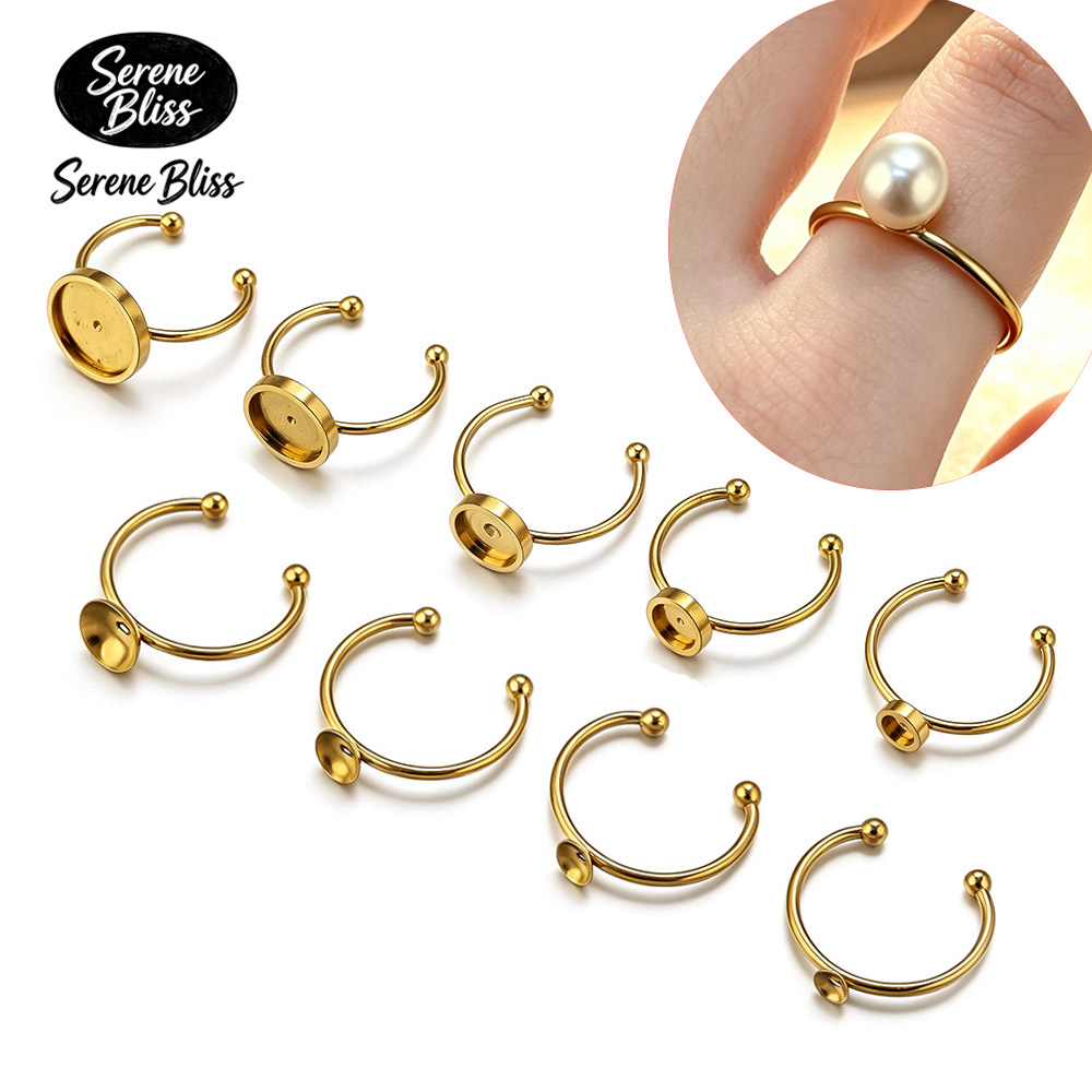 10pcs Stainless Steel Round Ad - Ring Set Adjustable recension och pris