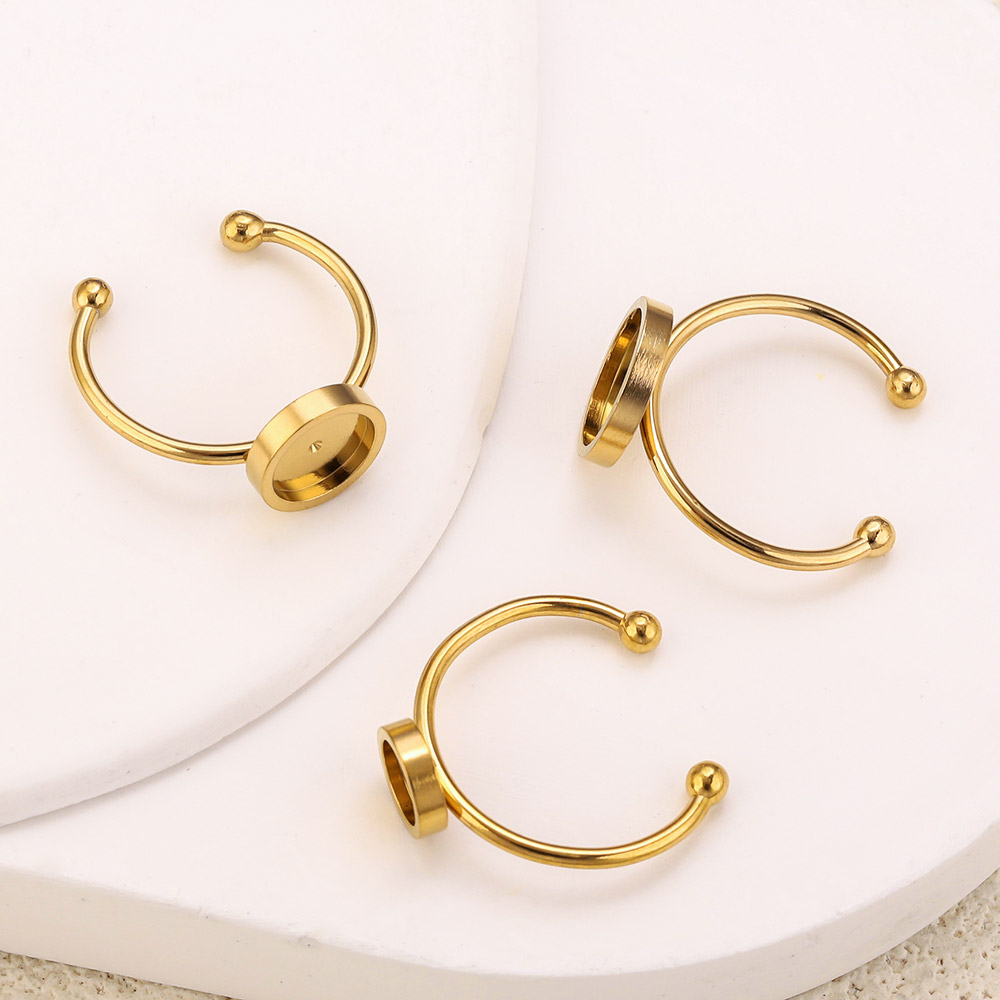10pcs Stainless Steel Round Ad - Ring Set Adjustable recension och pris