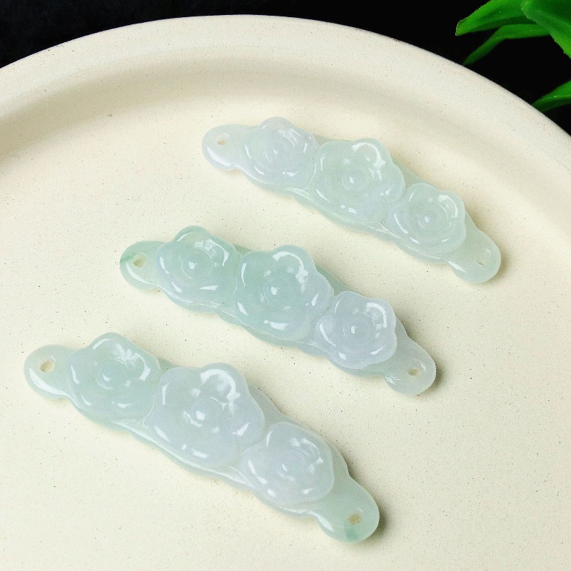 1pc Natural Jadeite Emerald Fl - Women'S Accessories recension och pris