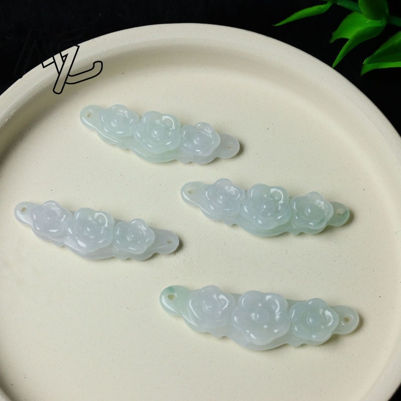 1pc Natural Jadeite Emerald Fl - Women'S Accessories recension och pris