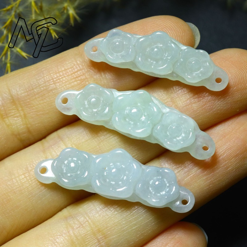 1pc Natural Jadeite Emerald Fl - Women'S Accessories recension och pris