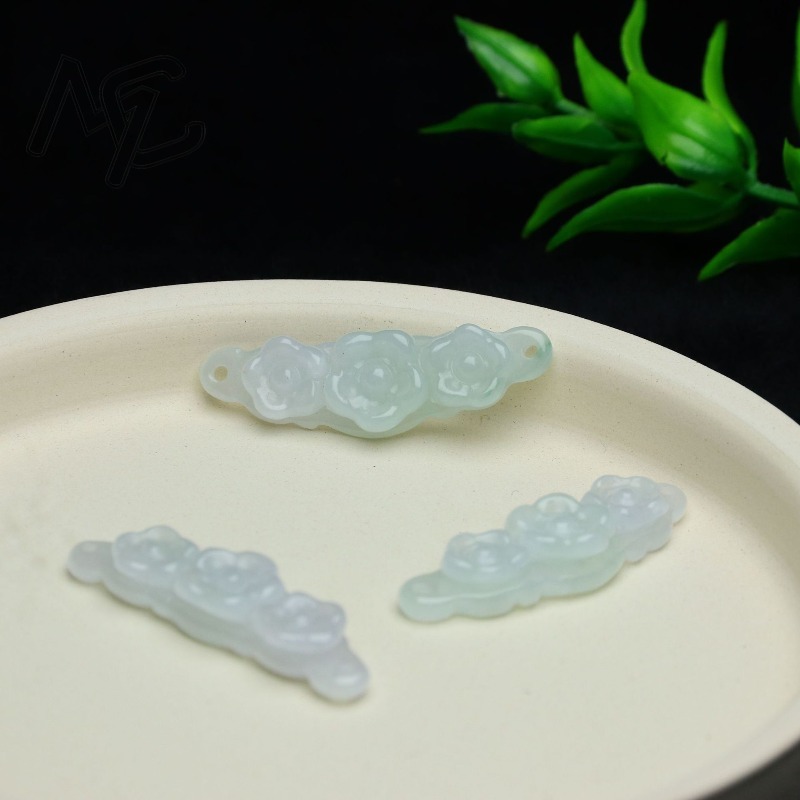1pc Natural Jadeite Emerald Fl - Women'S Accessories recension och pris