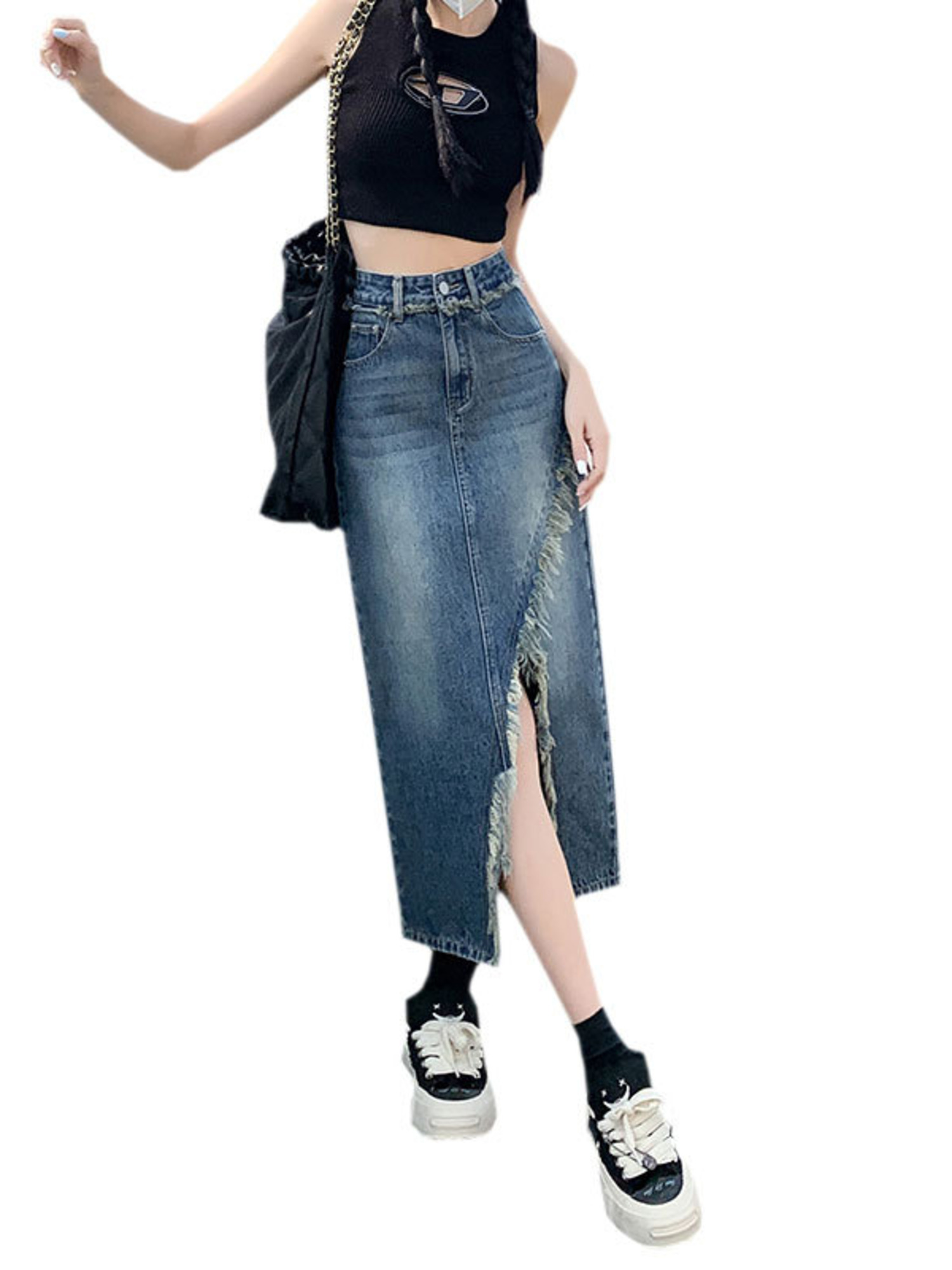 Women's High Waist Denim Skirt - Women'S Jeans Accessories recension och pris