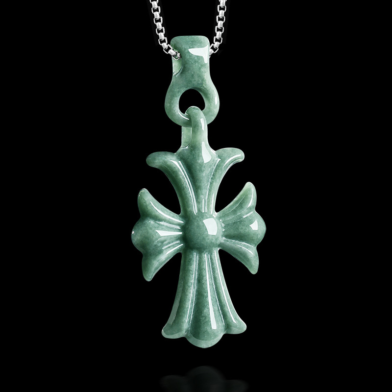 Natural Burmese Jadeite Cross  - Women'S Accessories recension och pris