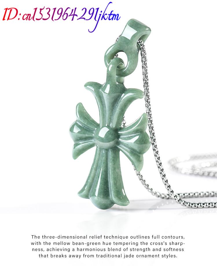 Natural Burmese Jadeite Cross  - Women'S Accessories recension och pris