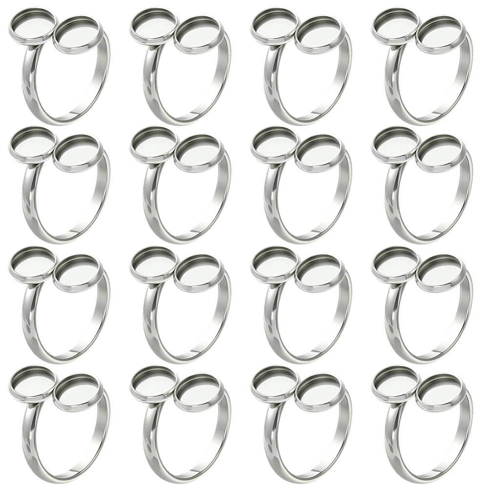 16Pcs Finger Ring Blank Base 1 - Ring Set Adjustable recension och pris