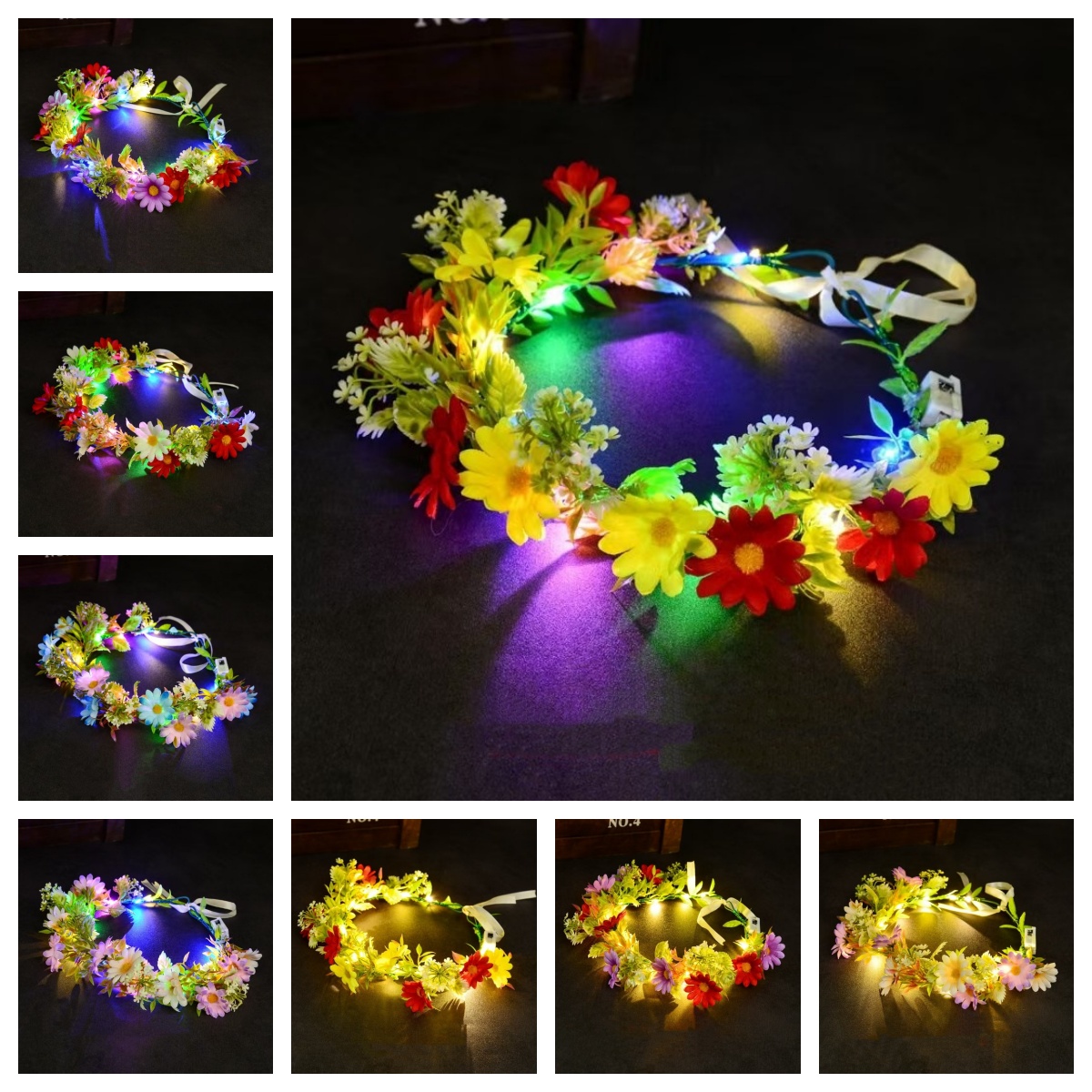 LED Light Up Flower Crown Head - Women Accessories Photos recension och pris