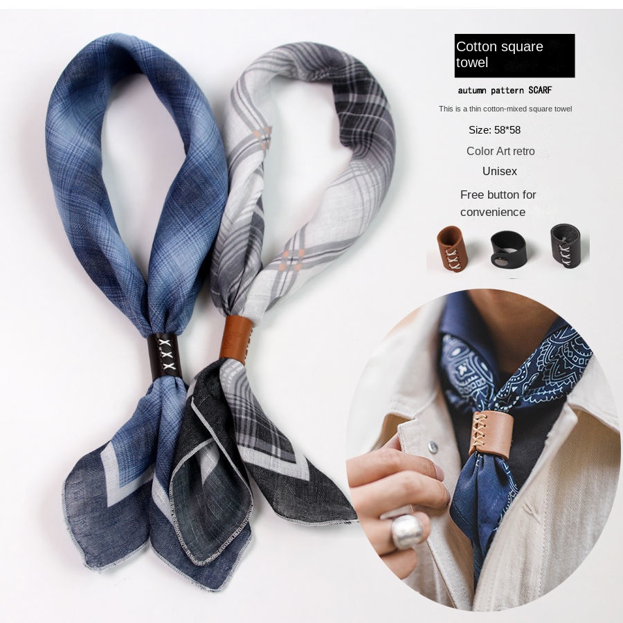 Men's Square Scarf with Button - Silk Scarf Square recension och pris