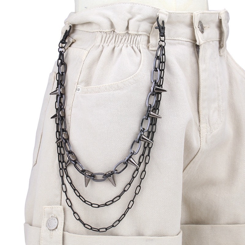 Hip Hop Punk Rock Metal Pants  - Women'S Jeans Accessories recension och pris