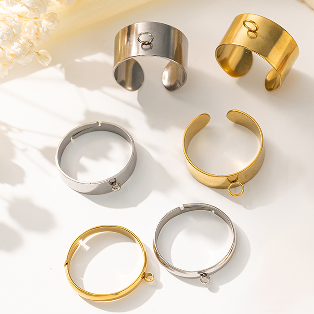 5pcs/Lot Stainless Steel Gold  - Ring Set Adjustable recension och pris