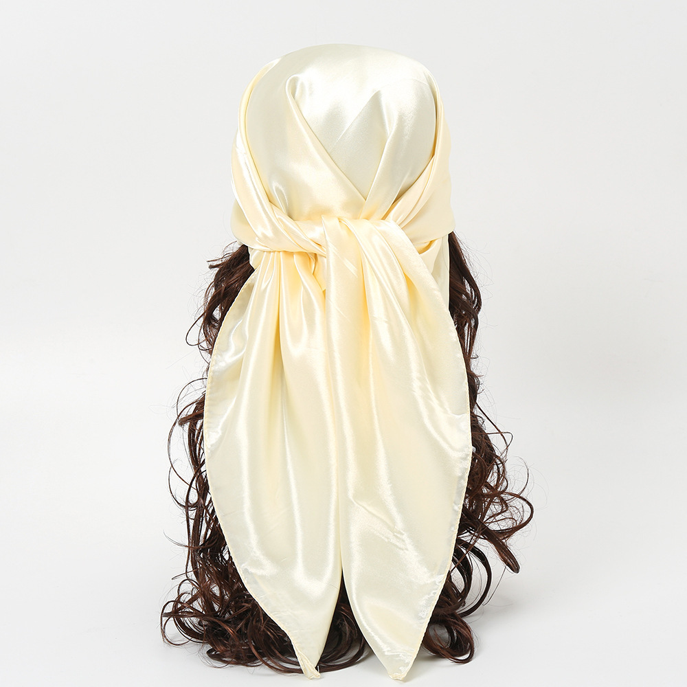 90cm Solid Colors Neckerchief  - Silk Scarf Square recension och pris